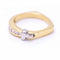 Bague 56 Bague alliance demi-tour en or jaune et blanc 18 ct avec diamants 58 Facettes N102923EJ