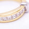 Bague 56 Bague alliance demi-tour en or jaune et blanc 18 ct avec diamants 58 Facettes N102923EJ