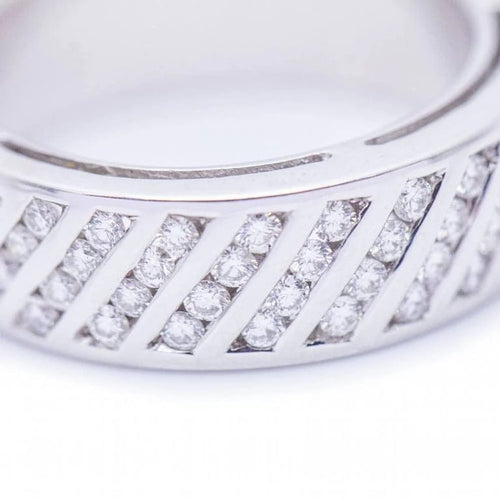 Bague 55 Bague en or blanc 18 ct avec diamants 58 Facettes N102928EJ