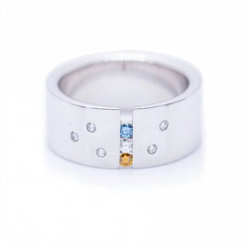 Bague 57.5 Bague en or blanc 18 ct avec diamants 58 Facettes N102927EJ