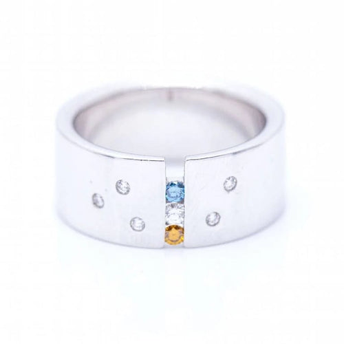 Bague 57.5 Bague en or blanc 18 ct avec diamants 58 Facettes N102927EJ