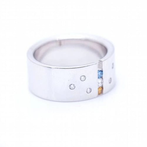 Bague 57.5 Bague en or blanc 18 ct avec diamants 58 Facettes N102927EJ