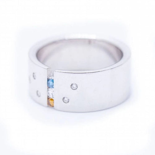 Bague 57.5 Bague en or blanc 18 ct avec diamants 58 Facettes N102927EJ