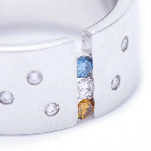 Bague 57.5 Bague en or blanc 18 ct avec diamants 58 Facettes N102927EJ