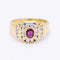 Bague 54 Bague en or jaune 18 kt avec rubis ovale et diamants 58 Facettes N102933EJ