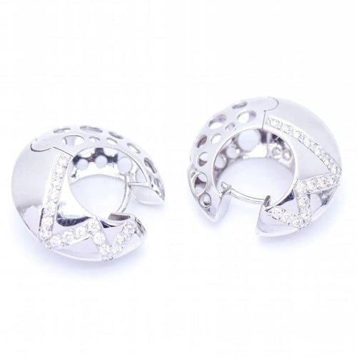 Boucles d'oreilles HARLEK - Boucles d’oreilles en or blanc 18 ct et diamants 58 Facettes N102940EJ