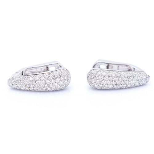Boucles d'oreilles Boucles d'oreilles en or blanc 18 ct pavées de diamants 58 Facettes N102941EJ