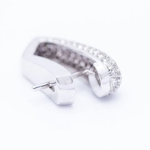Boucles d'oreilles Boucles d'oreilles en or blanc 18 ct pavées de diamants 58 Facettes N102941EJ