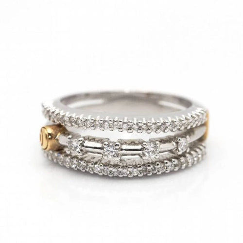 Bague 55.5 Damiani - Bague en or bicolore 18 ct et diamants 58 Facettes D360530FJ