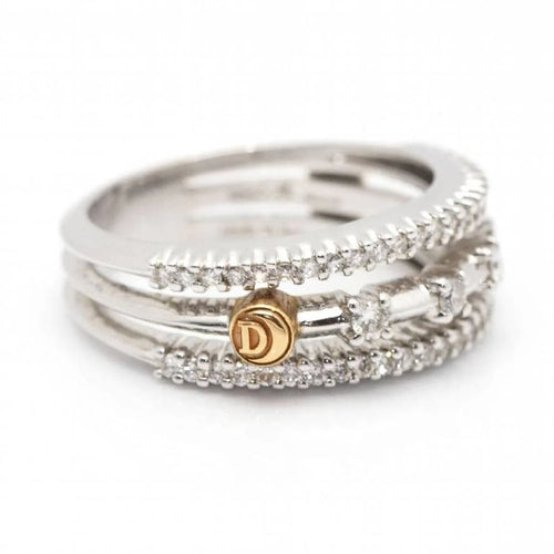 Bague 55.5 Damiani - Bague en or bicolore 18 ct et diamants 58 Facettes D360530FJ