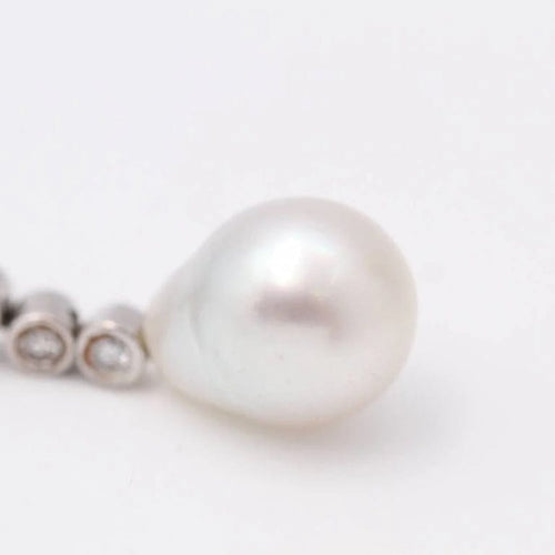 Boucles d'oreilles Boucles d’oreilles - Perles australiennes naturelles et diamants en or blanc 18 ct 58 Facettes D359536JC
