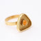 Bague 53 Bague cabochon citrine en or jaune 18 ct 58 Facettes D359543JC