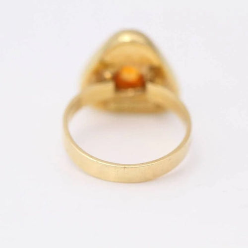 Bague 53 Bague cabochon citrine en or jaune 18 ct 58 Facettes D359543JC