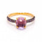 Bague 53 MIMI - Bague en or rose 18 ct avec saphirs violets et améthyste 58 Facettes D363773UZ
