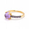 Bague 53 MIMI - Bague en or rose 18 ct avec saphirs violets et améthyste 58 Facettes D363773UZ