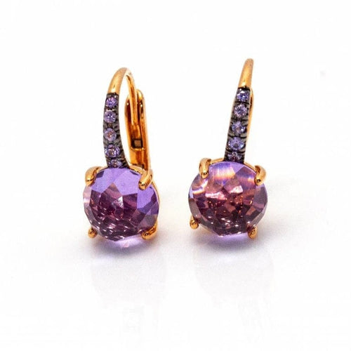 Boucles d'oreilles MIMI Milano Happy - Boucles d'oreilles en or rose 18 ct, saphirs et améthyste 58 Facettes D363774UZ