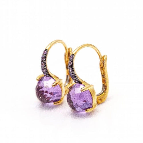 Boucles d'oreilles MIMI Milano Happy - Boucles d'oreilles en or rose 18 ct, saphirs et améthyste 58 Facettes D363774UZ