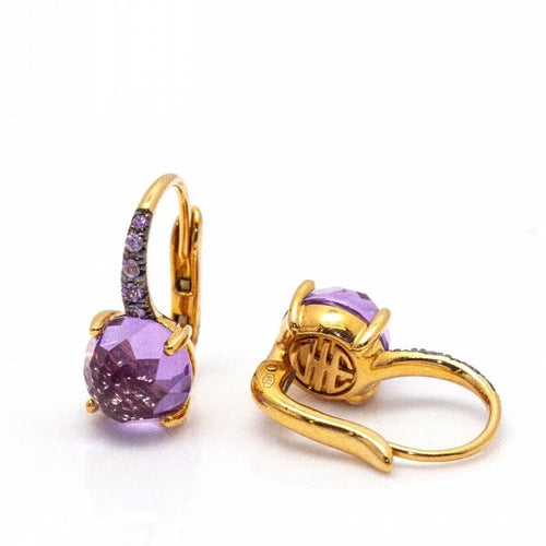 Boucles d'oreilles MIMI Milano Happy - Boucles d'oreilles en or rose 18 ct, saphirs et améthyste 58 Facettes D363774UZ