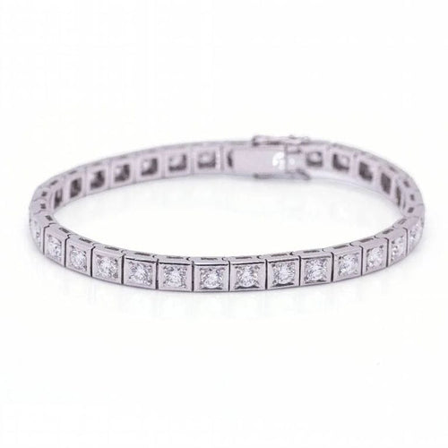 Bracelet Bracelet rivière en or blanc 18 carats et diamants 58 Facettes D364210LF