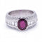 Bague 56 Bague en or blanc 18 carats avec rubis de Birmanie et diamant 58 Facettes D364213LF