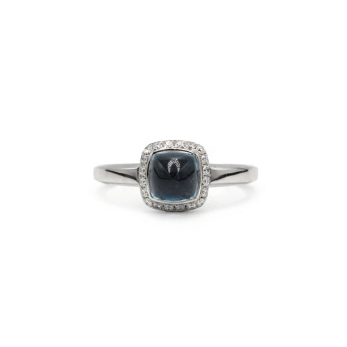 Bague 54 FRED Pain de Sucre - Bague en or blanc 750 avec topaze et diamants 58 Facettes 260059R