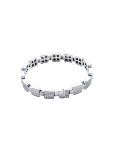 Bracelet Bracelet motifs pavés de diamants en or blanc 18 ct 58 Facettes