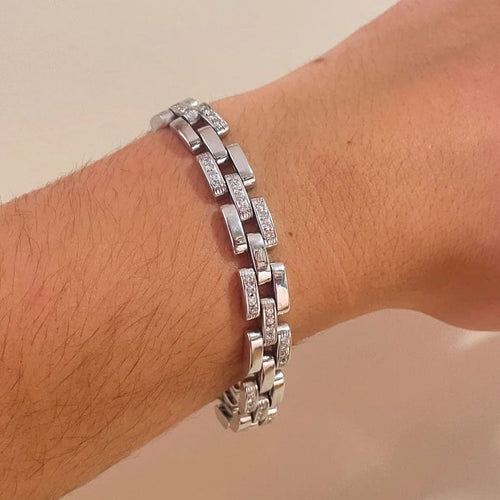 Bracelet Bracelet en or blanc 18 ct pavé de 108 diamants 58 Facettes