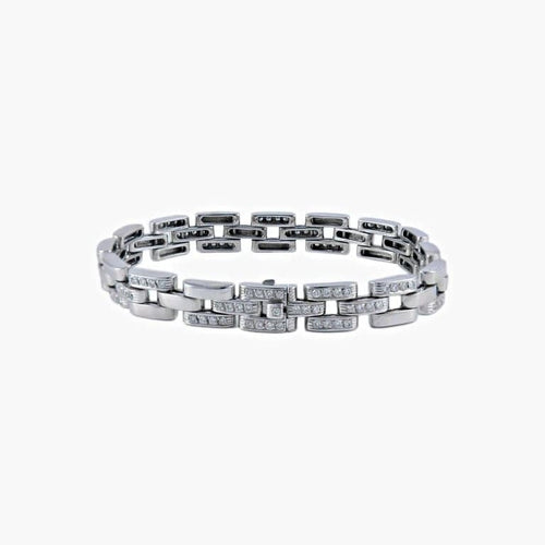 Bracelet Bracelet en or blanc 18 ct pavé de 108 diamants 58 Facettes