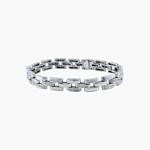 Bracelet Bracelet en or blanc 18 ct pavé de 108 diamants 58 Facettes