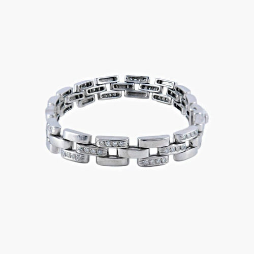 Bracelet Bracelet en or blanc 18 ct pavé de 108 diamants 58 Facettes