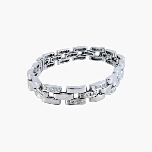 Bracelet Bracelet en or blanc 18 ct pavé de 108 diamants 58 Facettes