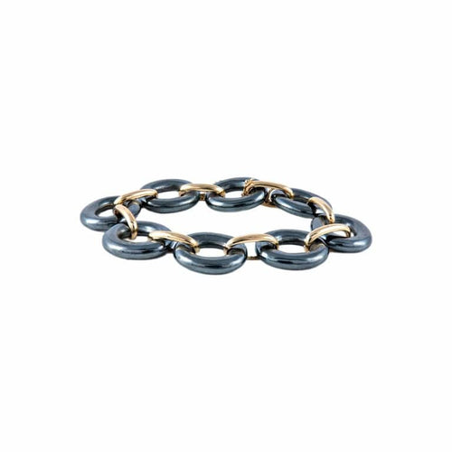 Bracelet Bracelet en or jaune 18 ct et hématite 58 Facettes