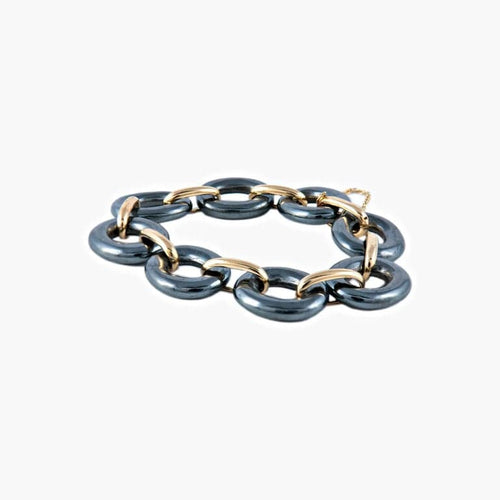Bracelet Bracelet en or jaune 18 ct et hématite 58 Facettes