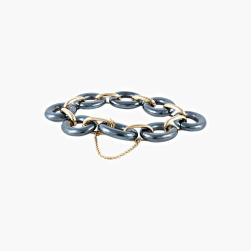 Bracelet Bracelet en or jaune 18 ct et hématite 58 Facettes