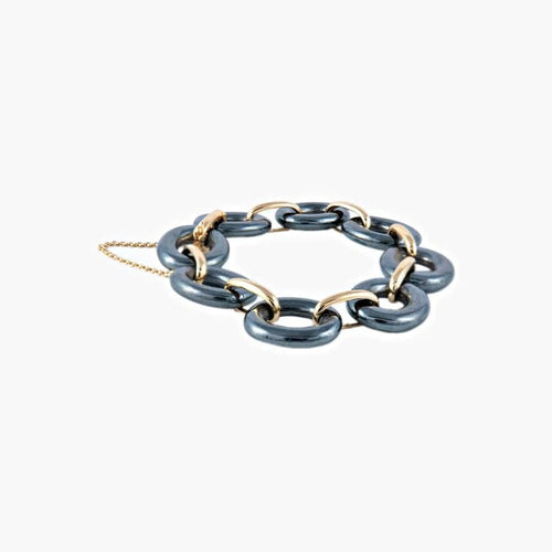Bracelet Bracelet en or jaune 18 ct et hématite 58 Facettes
