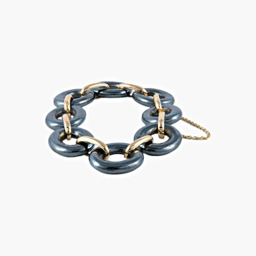 Bracelet Bracelet en or jaune 18 ct et hématite 58 Facettes