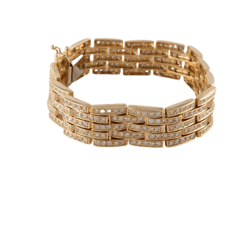 Bracelet Bracelet grains de riz pavé de diamants en or jaune 18 ct 58 Facettes 1