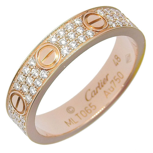 Bague 48 Cartier Love - Alliance pavée en or jaune et diamants 58 Facettes txo8f8