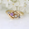 Bague 56 Bague toi et moi en or jaune 18 carats, perle fine, saphir rose et diamants 58 Facettes 09-036
