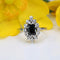Bague 52 Bague marquise saphir et diamants en or blanc 18 carats 58 Facettes 24-199