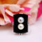 Bague 56 Bague Art déco en or blanc 18 carats, onyx et perles de culture 58 Facettes 24-014