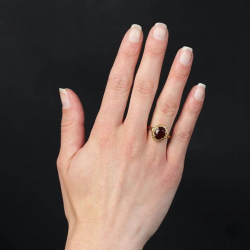 Bague 56 Bague vintage en or rose 18 carats et rubis 58 Facettes 24-063