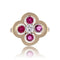Bague 52 Bague trèfle ancienne en or jaune et platine, rubis et diamants 58 Facettes 24-187
