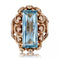 Bague 55 Bague vintage aigue-marine en or rose 18 carats 58 Facettes 23-328