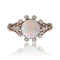 Bague 53 Bague opale ronde et diamants en or blanc 18 carats 58 Facettes 24-121