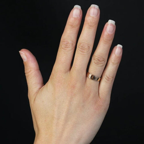 Bague 50 Bague jonc ancienne en or rose 18 carats et œil de tigre 58 Facettes 19-091B