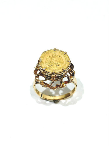 Bague 56 Bague Dos Pesos en or jaune 18 carats et pièce or 22 carats 58 Facettes 1714249