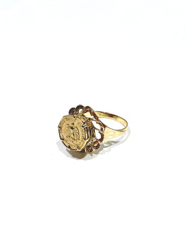 Bague 56 Bague Dos Pesos en or jaune 18 carats et pièce or 22 carats 58 Facettes 1714249