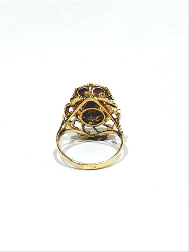Bague 56 Bague Dos Pesos en or jaune 18 carats et pièce or 22 carats 58 Facettes 1714249