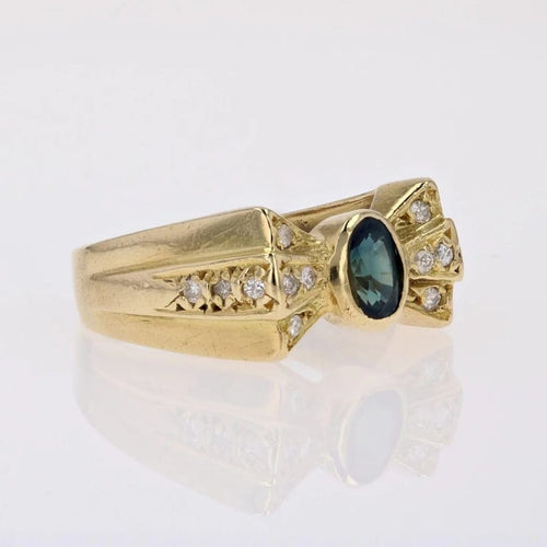 Bague 53 Bague nœud en or jaune 18 carats saphir et diamants 58 Facettes 21-222B